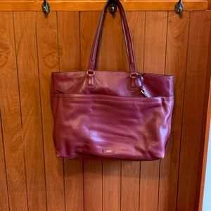 Fossil maroon tote